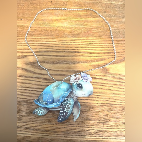 🆕Adorable 3D turtle on an 18” silver bead chain. NIB. - Picture 2 of 6